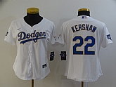 Women Dodgers 22 Clayton Kershaw White Nike 2021 Gold Program Cool Base Jersey,baseball caps,new era cap wholesale,wholesale hats